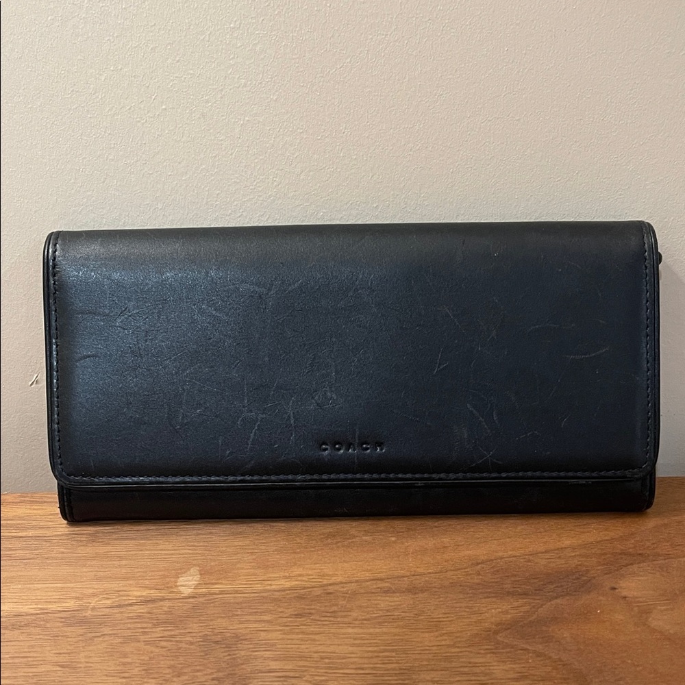 Coach Midnight Black Leather Wallet